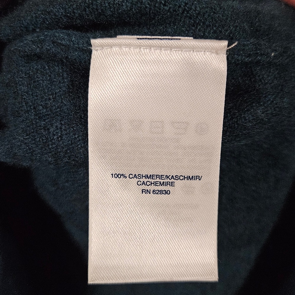 Lands End Womens 100% Cashmere V-Neck Tunic Sweater Teal Green 506411 M 10-12 - Picture 4 of 7